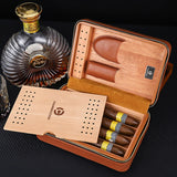 Hot Selling Crocodile Pattern Leather Cigar Humidor Case Portable Travel Waterproof Zipper Cigar Holder Luxury Gift for Men