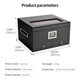 CIGARLOONG Humidor Portátil de Gran Capacidad de Madera de Cedro de Doble Capa Comercial con Higrómetro y Humidificador Incorporados