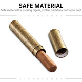 CIGARLOONG Cigar Tube Humidor in Gift Box Luxury Style Alloy Small Size Cigar Tube for One Cigars