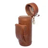 Premium Handy Built in Hygrometer Cylindrical Zipper Leather Cigar Moisturizer Bags Cigar Travel Bag Leather Humidor With Pocket