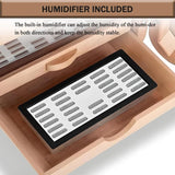 Electric Cigar Humidor Cabinet 70 Count with Digital Hygrometer Temp and Humidity Control Spanish Cedar Wood Cigar Storage Box