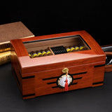 Hot Selling Large Capacity Humidor with Hygrometer and Humidifier, Holds Approx.100 Cigars Double Compartment Cedar Humidor Gift