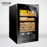 Lubinsky Armario de puros de madera de cedro, humidor electrónico inteligente de puros con temperatura y humedad constantes de frecuencia variable