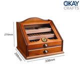 Humidor de puros de fibra de carbono lacada, cedro español de alta calidad, caja hecha a mano, estuche de escritorio vintage, humidificador, puros multicapa