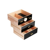 Luxury Red or Black Cedar Wood Cigar Humidor Cabinet Storage Box Hygrometer Humidifier