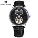 PAGANI DESIGN PD-1796 Automatic Mechanical Men Watches PU Leather Strap 100M Waterproof Timepiece Fashion Wristwatch for Men