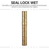CIGARLOONG Cigar Tube Humidor in Gift Box Luxury Style Alloy Small Size Cigar Tube for One Cigars