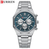 2025 New CURREN Watch for Men 8440 Stainless Steel Chronograph Male Wrist Watches Waterproof Luminous Quartz Man Wristwatches