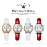 OLEVS 9933 Fashion Ladies Watches White Leather Female Waterproof Quartz Watch Women Watch Reloj