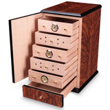 CIGARLOONG Humidor de puros de madera maciza profesional anti-insectos, con 6 capas de madera de cedro