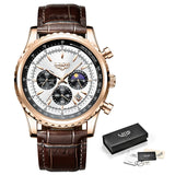 LIGE LG8989 Waterproof Luminous Mens Quartz Watch Wearable Devices Fashion Luxury for Men Watches Stainless Leather Wristwatch