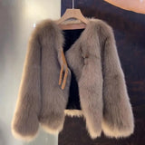 Imitation Fox Fur Grass Coat Short 2025 Autumn/Winter New Women's Korean Version Loose Thicken Fur Small Fragrant Style Top