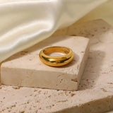 eManco Smooth Rounded Corners Metallic Stainless Steel Temperament Ladies Rings Christmas Gift Jewelry Wholesale