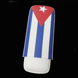 Estuche de cuero creativo para puros, humidificador portátil de 2 o 3 dedos, equipaje de mano, bolsa/caja de tabaco, humidificador de recuerdos al aire libre con bandera cubana