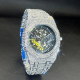 MISSFOX Automatic Mechanical Wristwatches Brand Luxury Men's Watches Transparent Luminous Silver Watch For Gift Hot Sale