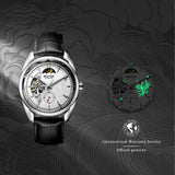Automatic Mechanical Watch Tourbillon Series, Steel Case 40mm Diameter 15mm Thickness, Leather Strap 3ATM