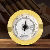 50MM Cigar Analog Hygrometer Humidor Small Electric Humidor for Cigars Humidity Tester Cigar Accessories Gold