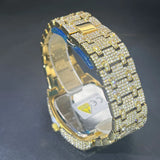 Luxury Iced Out Watch for Mens Brand MISSFOX Hip Hop Square Diamond Quartz Watch Fashion Sports Silicone Strap Tonneau Clock Man