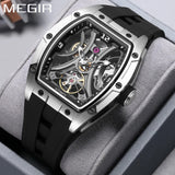 MEGIR 2026 New Men Automatic Mechanical Watches Men Luxury Brand Movemen Stainless Steel Waterproof Watch Relogio