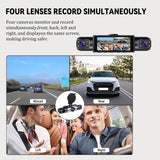 Car DVR HD 1080P 4-Lens Dash Cam 360° All Sides Car Camera Wifi Video Driving Registrator Night Vision Dash Cam Car Gift TF Card