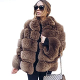 Women Faux Fur Fox Coats Short Coat Jackets Elegant Autumn Winter Jacket Furry Outerwear Elegant Splice Thick Warm Coffe Coats