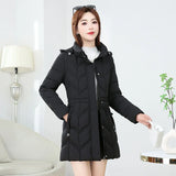 Women Jacket 2025 Winter Parka New Cotton Clothes Mid Long Coats Down Jacket Korean Slim Warm Thick Women Hooded Puffer Parkas