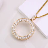Provence jewelry 10K/14K gold memento coin pendant emerald cut lab diamond round pendant birthday Anniversary gift for boyfriend