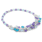 BELLUX High end Luxury Jewelry Fruit Leaf Carving Full Diamond Dream Violet Necklace Banquet Wedding 925 Silver Synthetic Zircon