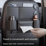 Organizador multifuncional para respaldo de asiento de coche, bolsa de almacenamiento de alta capacidad con múltiples bolsillos y alfombrilla antipatadas resistente al desgaste.