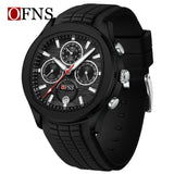 OFNS 8019 Men's Quartz Watch Multi functional Three eye Six pin Waterproof Luminous Calendar Fashion Men's Quartz Watch