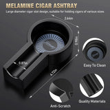 Cigar Ashtray with Cigar Cutter Set, Cigar Cutter V Cut, Cigar Punch, Portable Cigar Ashtrays for Outdoors Home and Office