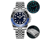 ADDIESDIVE Watch For Man Quartz GMT 20Bar Waterproof BGW9 Super Luminous 316L Stainless Steel Ceramic Bezel Watch