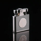 Creative Relief Compass Grinding Wheel Lighter, Retro Nostalgic Kowtow Machine, One-click Press Ignition, Men's Gadgets