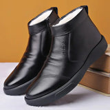 Shoes for Men Winter New Fashion Cotton Shoes Men's Plush Thickened Leather Waterproof Casual Snow Boots Zapatillas Hombre 2024