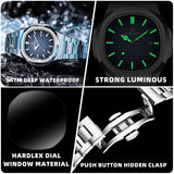 PAAZOMU Luxury Man Wristwatch Waterproof Luminous Chronograph Watch for Men Stainless Steel Men's Quartz Watches reloj hombre
