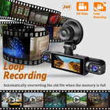 Car DVR HD 1080P 4-Lens Dash Cam 360° All Sides Car Camera Wifi Video Driving Registrator Night Vision Dash Cam Car Gift TF Card