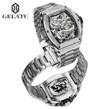 GELATU Sports Watch For Men Dragon Dial Fashion Military Waterproof Man Wristwatch Casual Big Dial Automatic Mechanical Male