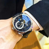 High-Looking and Elegant Men's Retro Mechanical Watch - Hollow Dial, Alloy Case, Leather Strap - Business Casual Wear, Gift for His Best, No Batteries Required