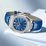 New Fashion BANGWEI Elegant Luxury Quartz Woman Watch Simple Dial Diamond Retro Leather Date Waterproof Luminous Women's Watches