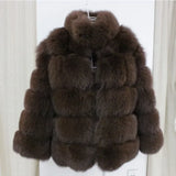 Women Faux Fur Fox Coats Short Coat Jackets Elegant Autumn Winter Jacket Furry Outerwear Elegant Splice Thick Warm Coffe Coats