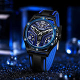 FORSINING Mechanical Watches for Men Sports Calendar Hollow Dial Luminous Automatic Movement Mens Watch Relogios Masculino