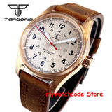 Tandorio Real Cusn8 Bronze Watch for Men 20Bar Waterproof Automatic Pilot Watch Vintage Wristwatch NH35A PT5000 Military Relojes