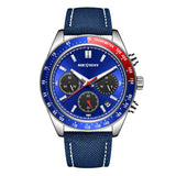 New fashion vintage men's watch Panda Three-Eye timing Wristwatch Multi-functional Business calendar luminous waterproof clock