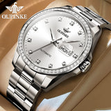 OUPINKE 3261 Mens Watch Automatic Mechanical Watch 50M Waterproof Watches For Men Sapphire Dual Calendar Watch Original Gifts