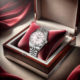 Nouvelle montre mécanique pour femme, calendrier élégant, petit cadran raffiné, mode et loisirs, montres-bracelets mécaniques de luxe pour femmes