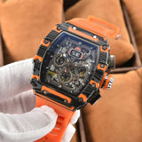 New generation sports hollow design business watch modern sports machinery wind quartz small three-disc craft watch