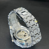 MISSFOX Automatic Mechanical Wristwatches Brand Luxury Men's Watches Transparent Luminous Silver Watch For Gift Hot Sale