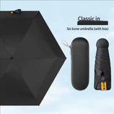 Mini paraguas de viaje compacto, sombrilla de cápsula con protección Uv, sombrilla ultraligera de 5 pliegues, Manual portátil