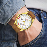 Reloj cronógrafo FORSINING con calendario para hombre, acero inoxidable, piel, movimiento mecánico automático de alta calidad, relojes de pulsera para hombre