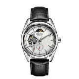 Automatic Mechanical Watch Tourbillon Series, Steel Case 40mm Diameter 15mm Thickness, Leather Strap 3ATM